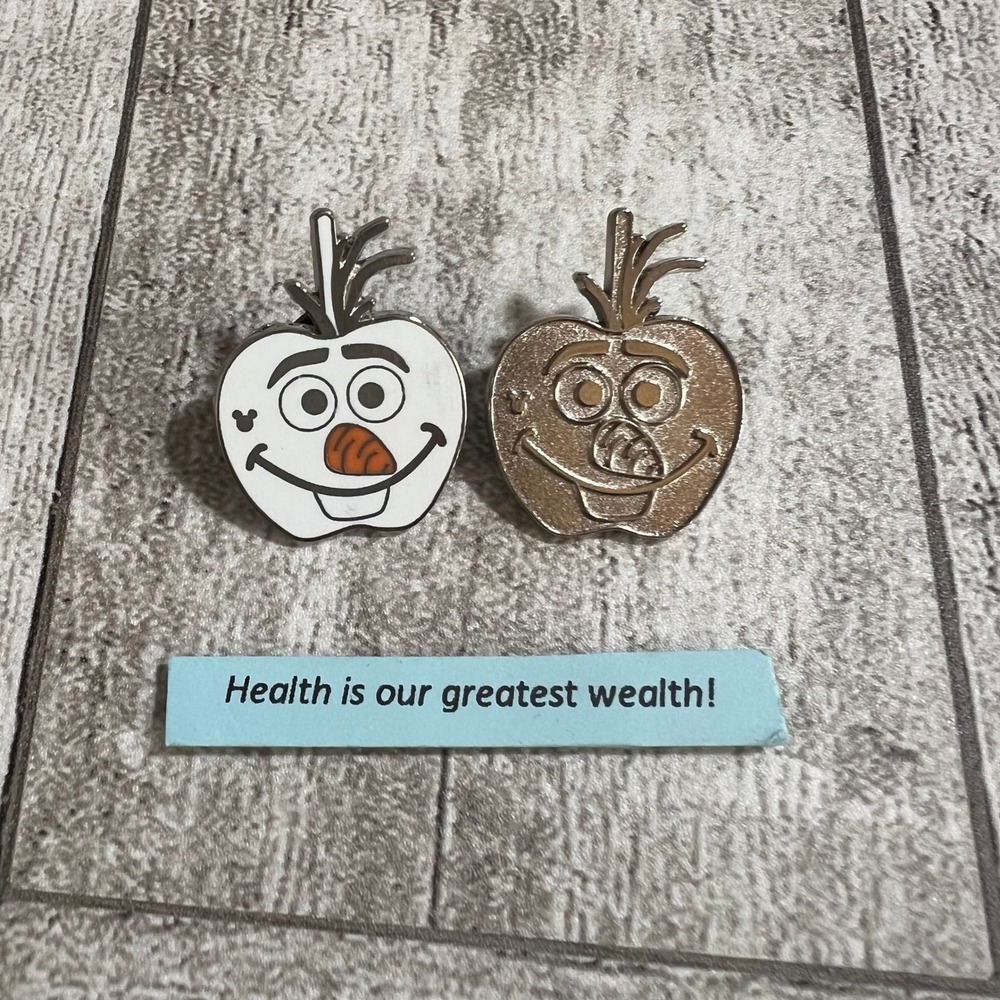 Disney Pin Hidden Mickey Candy Apple Olaf 2 Lot Set Chaser Frozen